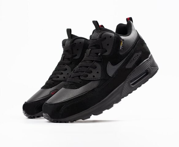 Зимние Nike Air Max 90 black suede