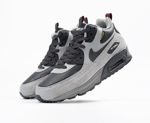 Зимние Nike Air Max 90 grey серые